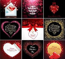 17个情人节专用的矢量素材：Valentines Day, vector set